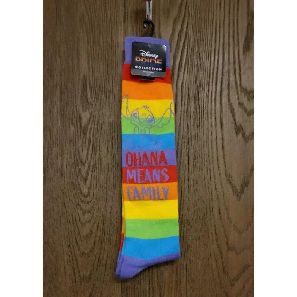 Disney Pride Collection Lilo & Stitch Ohana Means Family 1 Pair Knee High Socks